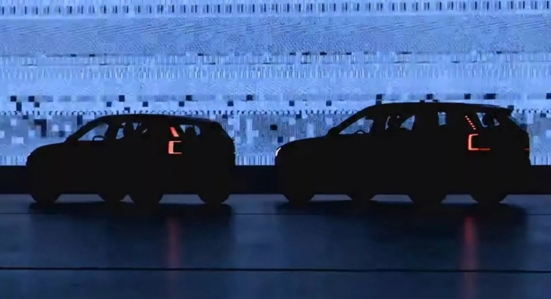 The picture on the left shows the preview of the new pure electric SUV EX30.